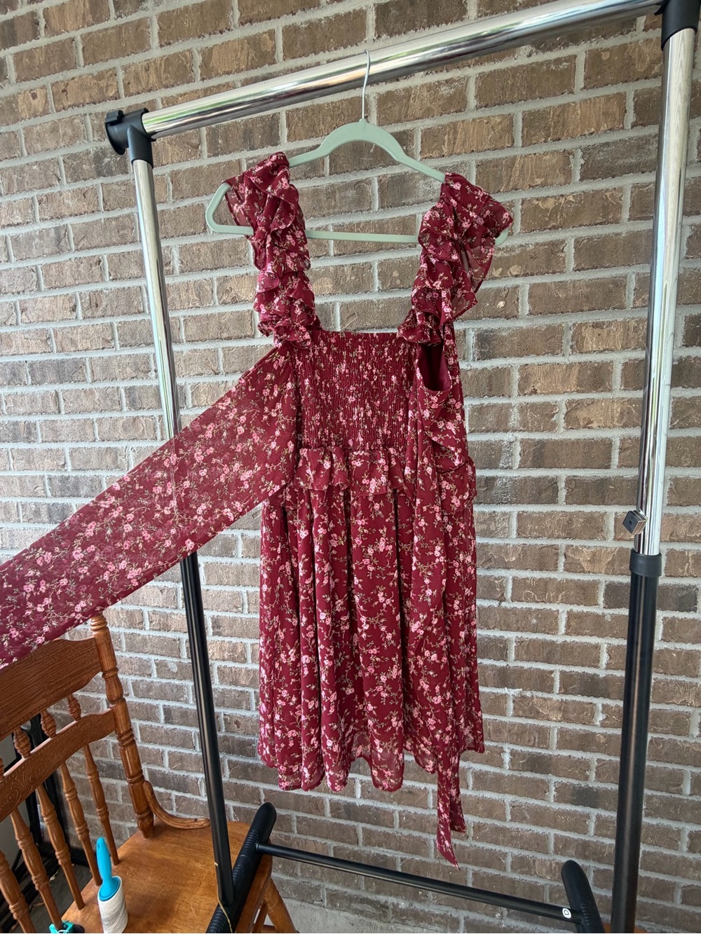 Red Floral Arula evening short dress